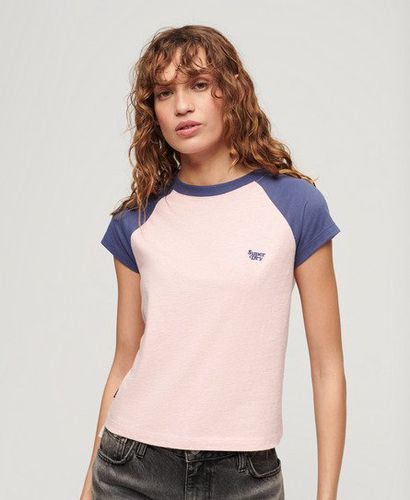 Women's Organic Cotton Essential Logo Raglan T-Shirt / / Soft /mariner - Size: 12 - Superdry - Modalova