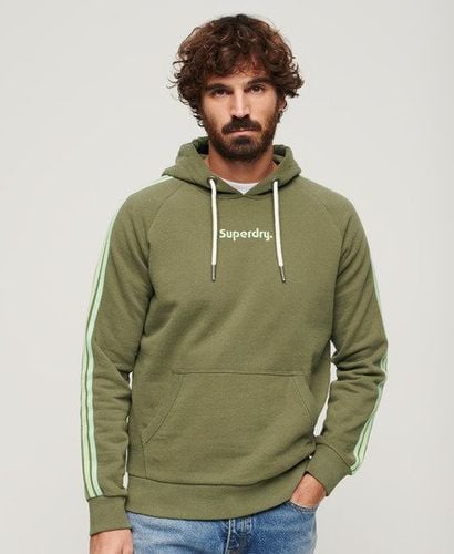 Men's Terrain Striped Logo Hoodie Green / Khaki Marl - Size: M - Superdry - Modalova