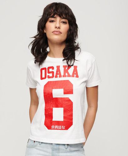 Women's Osaka 6 Cracked Print 90s T-Shirt White / Winter White - Size: 10 - Superdry - Modalova