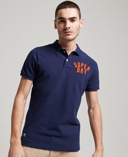 Men's Mens Classic Embroidered Graphic Superstate Polo Shirt, Blue, Size: L - Superdry - Modalova