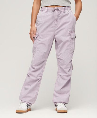 Women's Low Rise Parachute Cargo Pants / Soft Lilac - Size: 26/30 - Superdry - Modalova