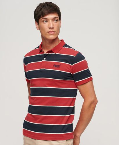 Men's Jersey Stripe Polo Shirt Cream / Navy/red Stripe - Size: M - Superdry - Modalova