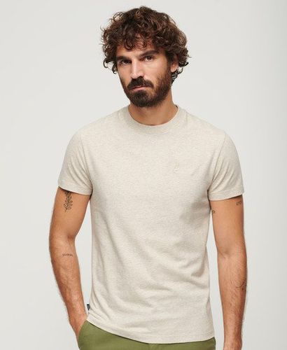 Men's Organic Cotton Essential Logo T-Shirt Cream / Oat Cream Marl - Size: L - Superdry - Modalova