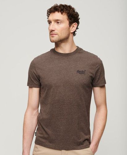Men's Organic Cotton Essential Logo T-Shirt Brown / Cocoa Brown Marl - Size: M - Superdry - Modalova