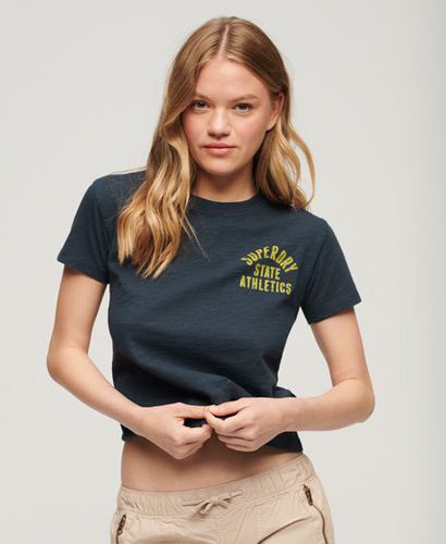 Women's Athletic Essentials Slub 90s T-Shirt / Blueberry Navy - Size: 10 - Superdry - Modalova