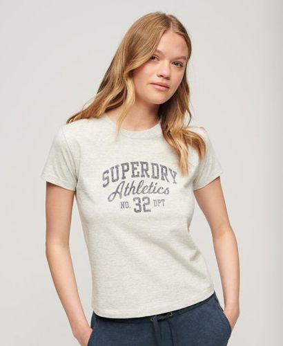 Women's Athletic Essentials Graphic 90s T-Shirt Beige / Oatmeal Beige Marl - Size: 10 - Superdry - Modalova