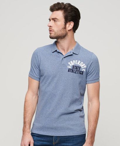 Men's Superstate Polo Shirt Blue / Bay Blue Marl - Size: Xxl - Superdry - Modalova