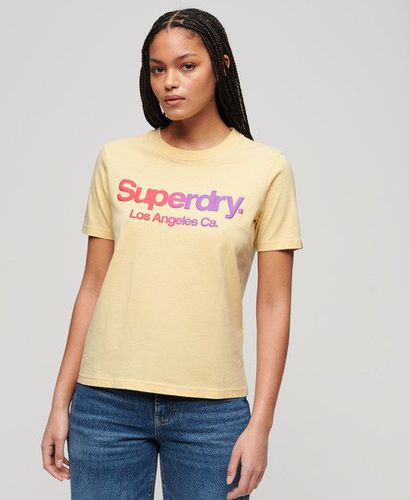 Women's Tonal Rainbow Core T-Shirt Yellow / Worn Yellow - Size: 8 - Superdry - Modalova