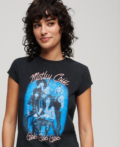 Women's Women's Classic Motley Crue Cap Sleeve T-Shirt, Black and Blue, Size: 16 - Superdry - Modalova