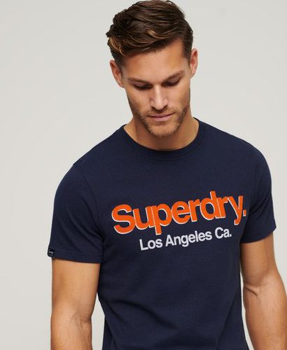 Men's Core Logo Classic Washed T-Shirt Navy / Navy Marl - Size: L - Superdry - Modalova