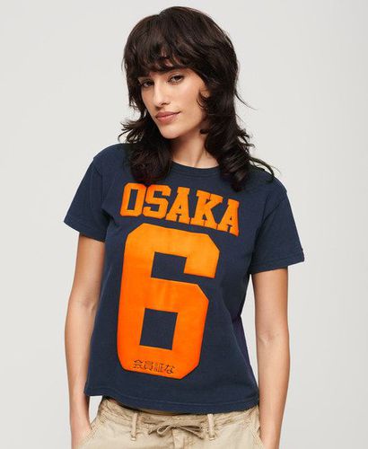 Women's Osaka 6 Puff Print T-Shirt Navy / Rich Navy - Size: 10 - Superdry - Modalova