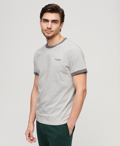 Men's Essential Logo Ringer T-Shirt / Marl/Rich Charcoal Marl - Size: S - Superdry - Modalova