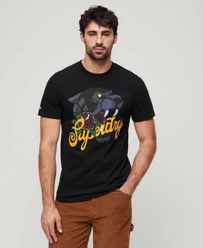 Herren T-Shirt mit Tattoo-Schriftzug und Logo-Druck, Größe: S - Superdry - Modalova