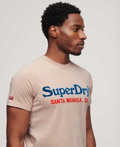 Men's Venue Duo Logo T-Shirt Beige / Lavin Beige Marl - Size: L - Superdry - Modalova