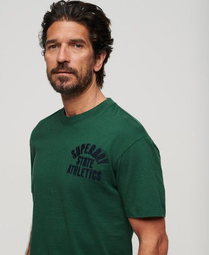 Men's Embroidered Superstate Athletic Logo T-Shirt Green / Pine Green - Size: S - Superdry - Modalova