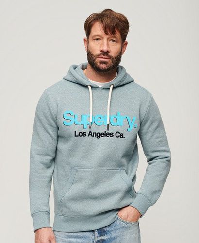 Mens Classic Embroidered Logo Core Hoodie, Blue, Size: XL - Superdry - Modalova