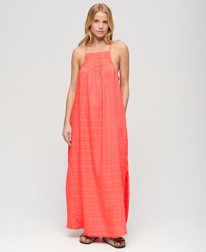 Women's Lace Halter Maxi Beach Dress Cream / Blush Coral - Size: 10 - Superdry - Modalova