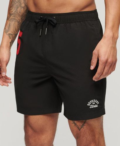 Men's Recycled Polo 17-inch Swim Shorts Black - Size: L - Superdry - Modalova