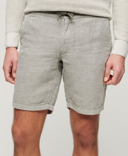 Men's Drawstring Linen Shorts Light Grey / Optic/grey - Size: L - Superdry - Modalova