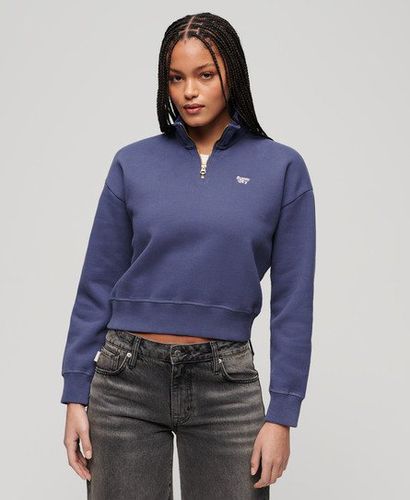 Damen Essential Sweatshirt mit Halblangem Reißverschluss - Größe: 34 - Superdry - Modalova