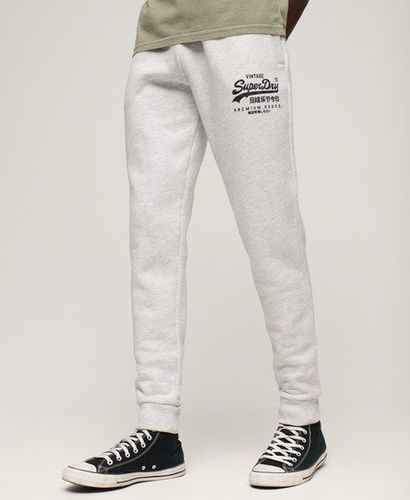 Men's Classic Vintage Logo Heritage Joggers Light Grey / Ice Marl - Size: Xxl - Superdry - Modalova