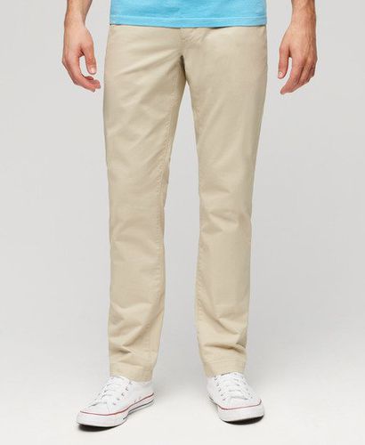 Men's Slim Tapered Stretch Chino Trousers Beige / Pelican Beige - Size: 32/32 - Superdry - Modalova