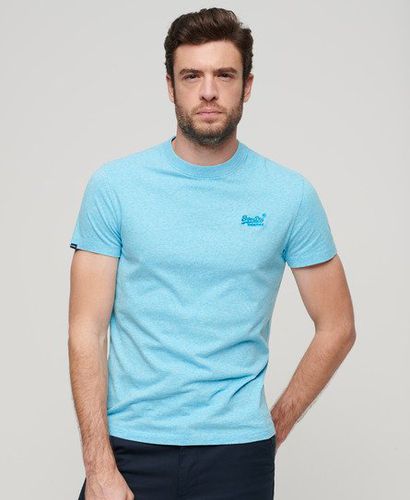 Men's Organic Cotton Essential Logo T-Shirt Blue / Turquoise Sea Grit - Size: M - Superdry - Modalova