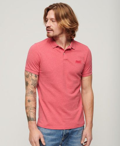 Mens Classic Embroidered Logo Pique Polo Shirt, Pink, Size: M - Superdry - Modalova