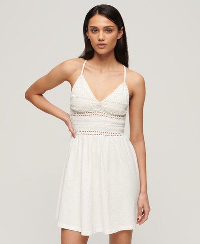 Women's Jersey Lace Mini Dress White / Off White - Size: 12 - Superdry - Modalova