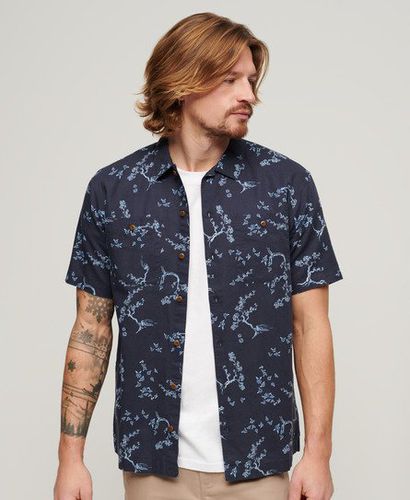 Men's Short Sleeve Beach Shirt Navy / Indigo Floral - Size: S - Superdry - Modalova