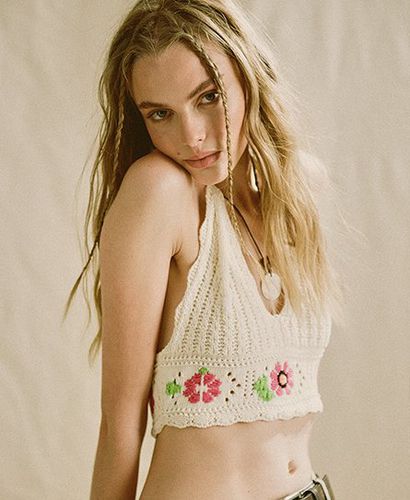 Damen Bustier mit Häkelblumen - Größe: 44 - Superdry - Modalova