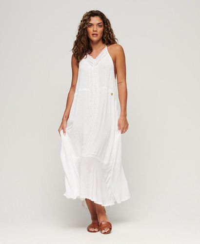 Women's Lace Trim Maxi Dress White / Off White - Size: 10 - Superdry - Modalova