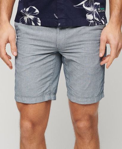 Men's Drawstring Linen Shorts Navy / Navy Stripe - Size: L - Superdry - Modalova