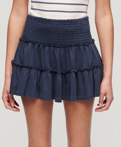 Women's Tiered Jersey Mini Skirt Navy / Richest Navy - Size: 10 - Superdry - Modalova