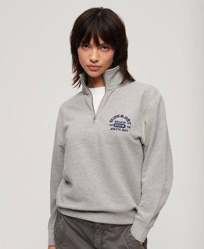 Damen Athletic Essential Sweatshirt mit Halblangem Reißverschluss - Größe: 44 - Superdry - Modalova