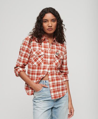 Women's Classic Check Lumberjack Flannel Shirt, Orange, Size: 16 - Superdry - Modalova