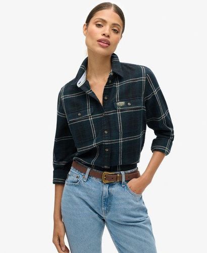 Women's Lumberjack Check Flannel Shirt Navy / Navy/Green Check - Size: 10 - Superdry - Modalova