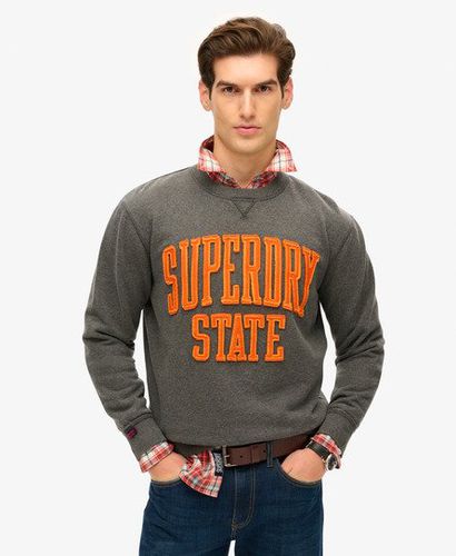 Men's Vintage Athletic Crew Sweatshirt Dark Grey / Charcoal Marl - Size: L - Superdry - Modalova