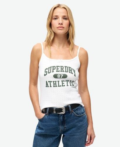 Damen Athletic Essentials Pointelle-Trägertop mit Grafik - Größe: 34-36 - Superdry - Modalova