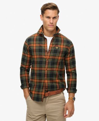 Men's Long Sleeve Cotton Lumberjack Shirt Orange / Bryce Check Black - Size: Xxl - Superdry - Modalova