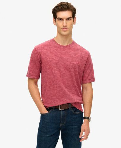 Men's Over-Dyed Slub Marl Crew Neck T-Shirt, Pink, Size: M - Superdry - Modalova