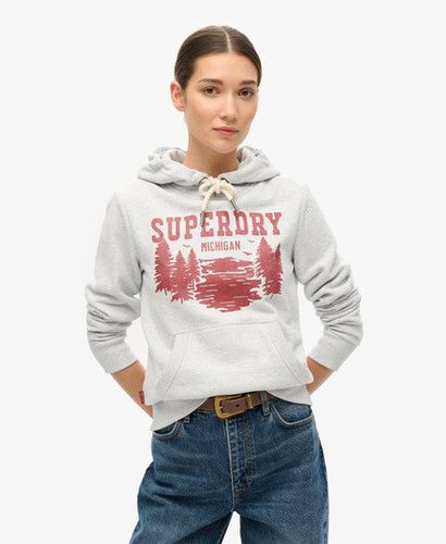 Women's Lo-fi Outdoor Graphic Hoodie Grey / Flake Grey Marl - Size: 10 - Superdry - Modalova