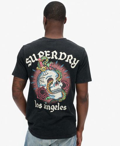 Men's Tattoo Graphic Crew Neck T-Shirt, Black, Size: XXL - Superdry - Modalova