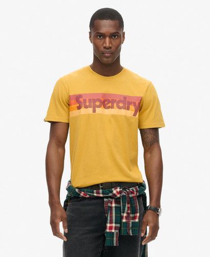 Men's Retro Stripe Logo T-Shirt Yellow / Oil Yellow - Size: XL - Superdry - Modalova