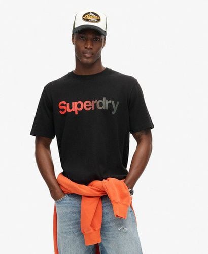 Men's Core Logo Fade Loose T-Shirt Black - Size: S - Superdry - Modalova