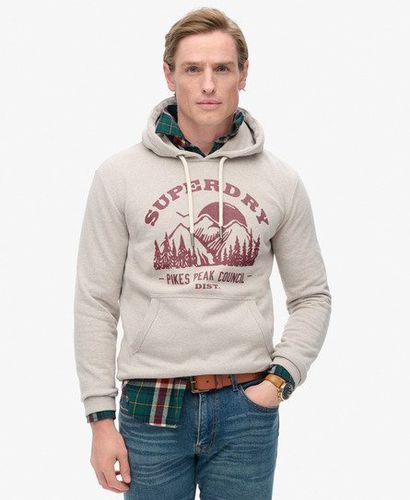 Men's Outdoor Graphic Hoodie Beige / Lavin Beige Marl - Size: L - Superdry - Modalova