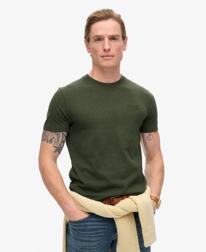 Men's Organic Cotton Essential Logo T-Shirt Green / Duffel Bag Green - Size: M - Superdry - Modalova