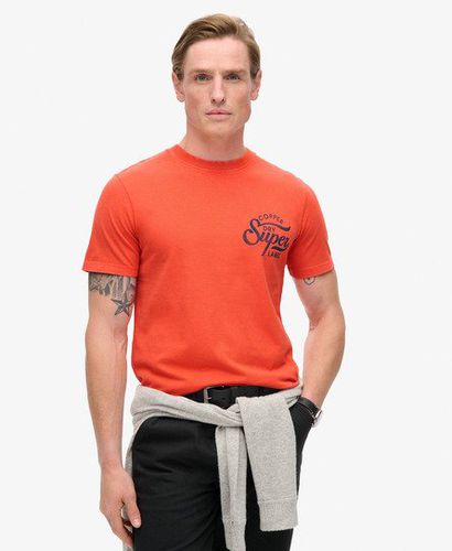 Men's Copper Label Chest Graphic T-Shirt Orange / Denim Co Rust Orange - Size: L - Superdry - Modalova