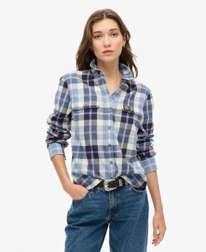 Women's Lumberjack Check Flannel Shirt Blue / Classic Blue Check - Size: 10 - Superdry - Modalova