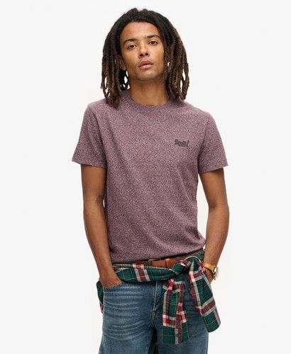 Men's Organic Cotton Essential Logo T-Shirt Purple / Port Grey Grindle Feeder - Size: S - Superdry - Modalova